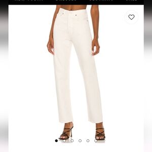 Agolde High-Rise Straight Jeans in Off-White
